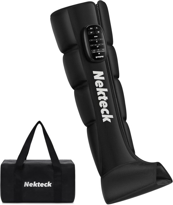 Nekteck Leg Massager Recovery System, Cordless Air Compression Massage, Rechargeable Portable Full Leg Boots for Circulation and Pain Relief (Single Only)-FSA HSA Eligible