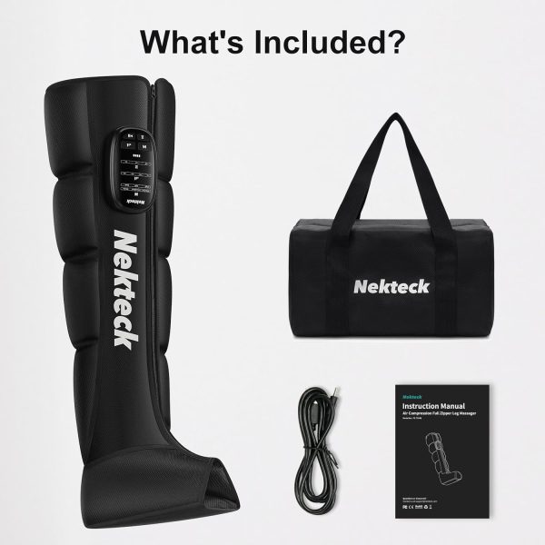 Nekteck Leg Massager Recovery System, Cordless Air Compression Massage, Rechargeable Portable Full Leg Boots for Circulation and Pain Relief (Single Only)-FSA HSA Eligible - Image 9