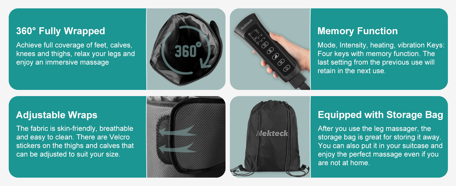 leg massager with heat and compression
