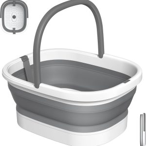 Nekteck Foot Soaking Tub Collapsible Bucket for Foot Bath Soak Tub, Foot Basin Foot Soaker with 138 Acupressure Nodes and Pumice Stone for Feet Massager Pedicure Foot Spa, Gifts for Men Women Dad Mom