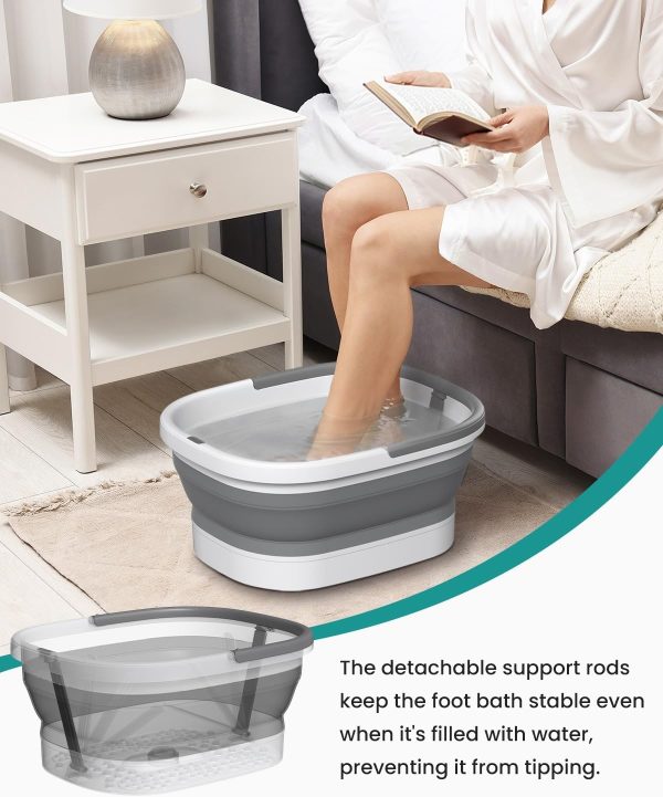 Nekteck Foot Soaking Tub Collapsible Bucket for Foot Bath Soak Tub, Foot Basin Foot Soaker with 138 Acupressure Nodes and Pumice Stone for Feet Massager Pedicure Foot Spa, Gifts for Men Women Dad Mom - Image 5