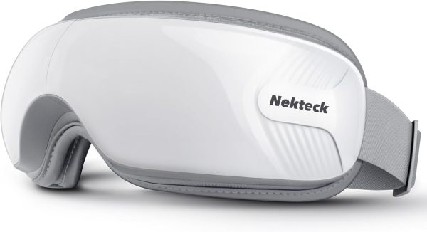Nekteck Eye Massager with Heat, Bluetooth Eye Mask Massage for Migraine Relief, Heated Smart Migraine Massager to Reduce Strain, Dry Eyes, Sleep Relaxation, Fathers Day Birthday Gifts for Dad Her Him