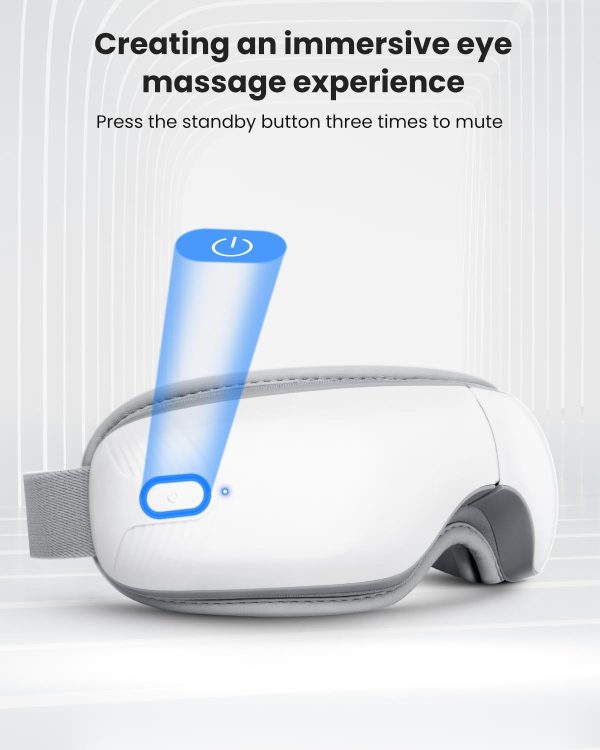 Nekteck Eye Massager with Heat, Bluetooth Eye Mask Massage for Migraine Relief, Heated Smart Migraine Massager to Reduce Strain, Dry Eyes, Sleep Relaxation, Fathers Day Birthday Gifts for Dad Her Him - Image 4