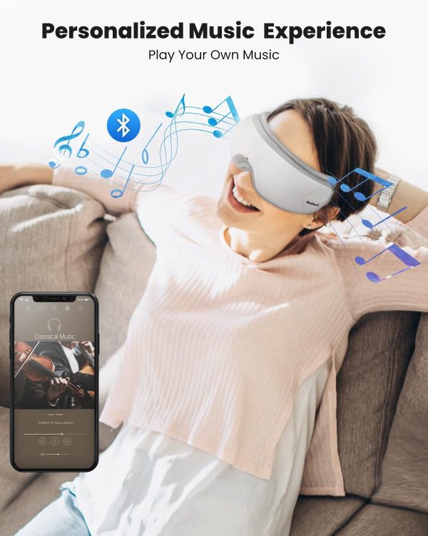 Nekteck Eye Massager with Heat, Bluetooth Eye Mask Massage for Migraine Relief, Heated Smart Migraine Massager to Reduce Strain, Dry Eyes, Sleep Relaxation, Fathers Day Birthday Gifts for Dad Her Him - Image 5