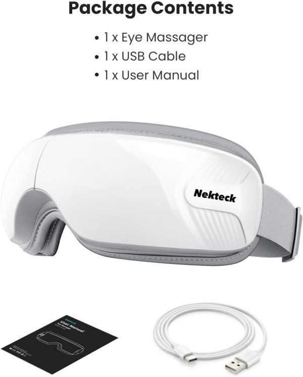 Nekteck Eye Massager with Heat, Bluetooth Eye Mask Massage for Migraine Relief, Heated Smart Migraine Massager to Reduce Strain, Dry Eyes, Sleep Relaxation, Fathers Day Birthday Gifts for Dad Her Him - Image 8