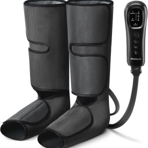Nekteck Leg Massager with Air Compression for Circulation and Relaxation, Foot and Calf Massage Machine with Hand-held Controller, Adjustable Leg Wraps for Home and Office Use - FSA HSA Eligible