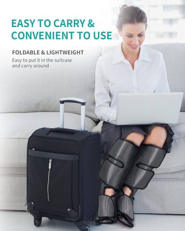 Nekteck Leg Massager with Air Compression for Circulation and Relaxation, Foot and Calf Massage Machine with Hand-held Controller, Adjustable Leg Wraps for Home and Office Use - FSA HSA Eligible - Image 8