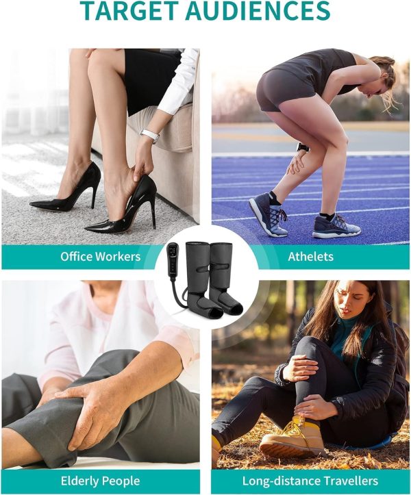 Nekteck Leg Massager with Air Compression for Circulation and Relaxation, Foot and Calf Massage Machine with Hand-held Controller, Adjustable Leg Wraps for Home and Office Use - FSA HSA Eligible - Image 9