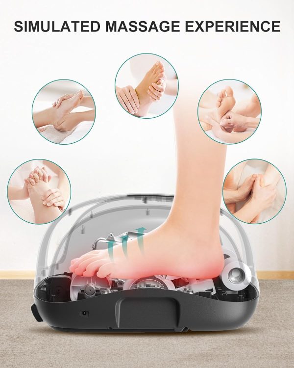 Nekteck Foot Shiatsu Massager for Circulation and Pain Relief, Smart Electric Massage Machine with Heat, Deep Kneading, Vibration, Compression for Feet, Calf, Arm Muscle Relax Black (APP Control) - Image 4