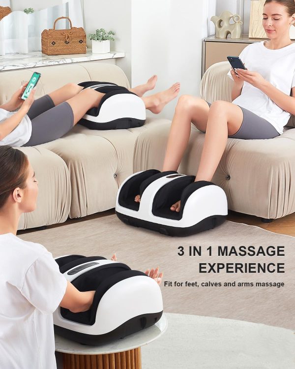 Nekteck Foot Shiatsu Massager for Circulation and Pain Relief, Smart Electric Massage Machine with Heat, Deep Kneading, Vibration, Compression for Feet, Calf, Arm Muscle Relax Black (APP Control) - Image 9