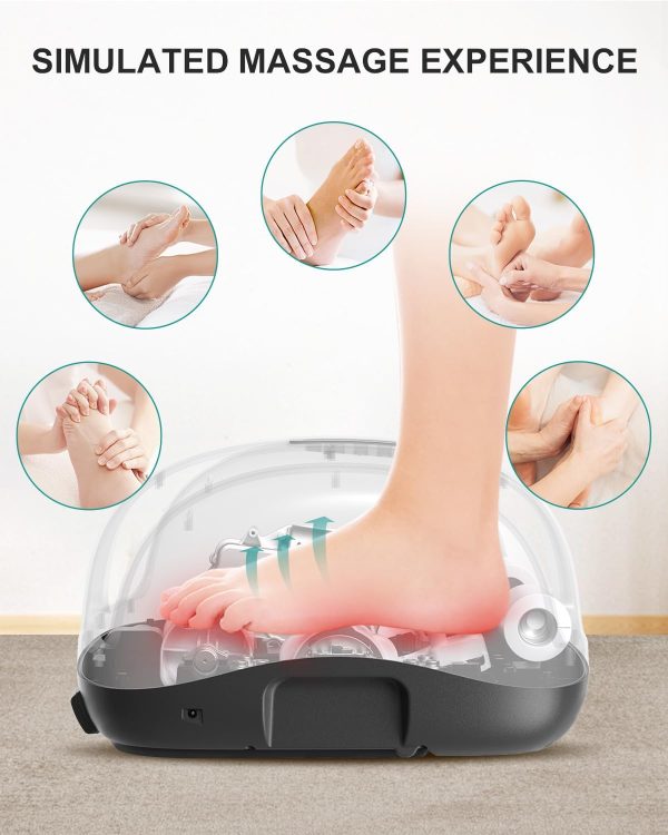 Nekteck Foot Shiatsu Massager for Circulation and Pain Relief, Smart Electric Massage Machine with Heat, Deep Kneading, Vibration, Compression for Feet, Calf, Arm Muscle Relax Black (APP Control) - Image 11