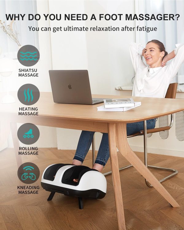 Nekteck Foot Shiatsu Massager for Circulation and Pain Relief, Smart Electric Massage Machine with Heat, Deep Kneading, Vibration, Compression for Feet, Calf, Arm Muscle Relax Black (APP Control) - Image 12