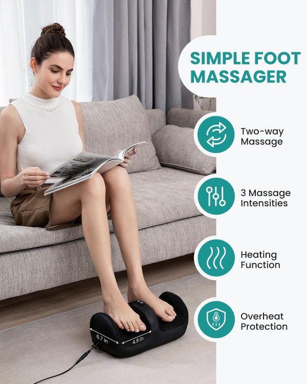 Nekteck Foot Massager with Heat & Foot Roller, Shiatsu Calf Leg Massager for Circulation and Neuropathy Pain Relief for Feet Care Home Office Gadgets Relaxing Gifts for Women Men Mom Dad Birthday Gift - Image 4