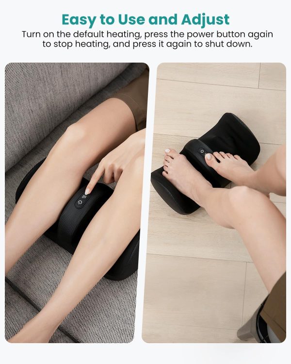 Nekteck Foot Massager with Heat & Foot Roller, Shiatsu Calf Leg Massager for Circulation and Neuropathy Pain Relief for Feet Care Home Office Gadgets Relaxing Gifts for Women Men Mom Dad Birthday Gift - Image 5