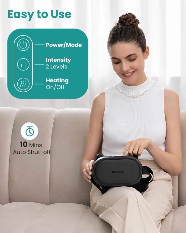 Nekteck Cordless Neck Massager, Shiatsu Neck and Shoulder Massager with Heat, Shoulder Massage, Electric Deep Tissue 6D Kneading Massage Pillow for Back Pain Relief, for Men Women, HSA/FSA Eligible - Image 6