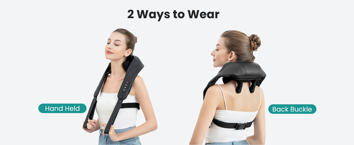 Neck Massager for Pain Relief Deep Tissue Cordless 6D Shiatsu Neck and Back Massager