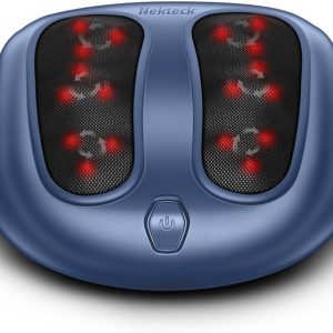 Nekteck Foot Massager with Heat, Shiatsu Heated Electric Kneading Foot Massager Machine for Plantar Fasciitis, Built-in Infrared Heat Function and Power Cord（Blue)
