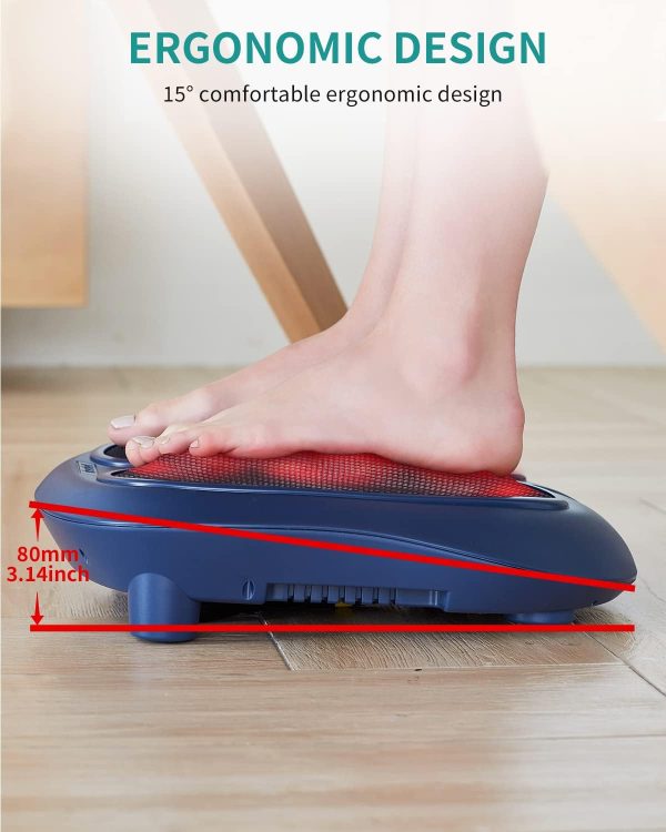 Nekteck Foot Massager with Heat, Shiatsu Heated Electric Kneading Foot Massager Machine for Plantar Fasciitis, Built-in Infrared Heat Function and Power Cord（Blue) - Image 6