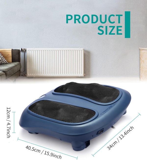 Nekteck Foot Massager with Heat, Shiatsu Heated Electric Kneading Foot Massager Machine for Plantar Fasciitis, Built-in Infrared Heat Function and Power Cord（Blue) - Image 8
