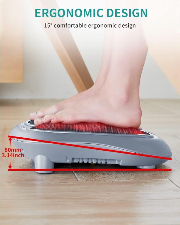 Nekteck Foot Massager with Heat, Shiatsu Heated Electric Kneading Foot Massager Machine for Plantar Fasciitis, Built-in Infrared Heat Function and Power Cord（Blue) - Image 16