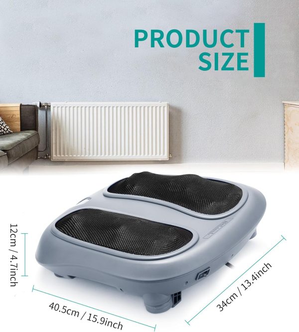 Nekteck Foot Massager with Heat, Shiatsu Heated Electric Kneading Foot Massager Machine for Plantar Fasciitis, Built-in Infrared Heat Function and Power Cord（Blue) - Image 18